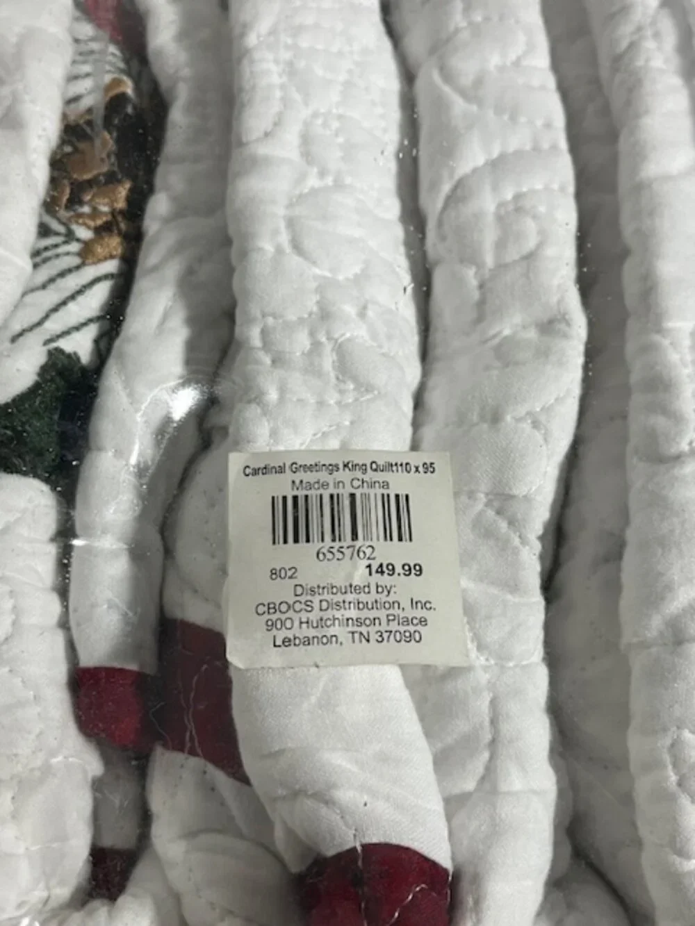 Pieced Embroidered Cardinal Greetings King Size Comforter